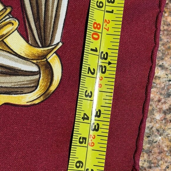 Vintage Hermes Etriers Silk Scarf Crimson and Gold by Françoise de la Perriere - Picture 15 of 15